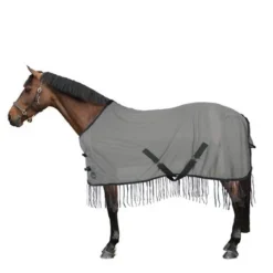 HKM Vliegendeken Fringes Zilver/Grijs