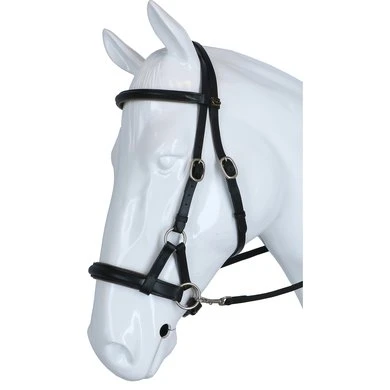 F.R.A. Bitloos Hoofdstel Pardoes Deluxe Side Pull Lederen Teugels Zwart/Grijs Full - Afbeelding 2