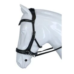 F.R.A Hoofdstel Glory Side-Pull Leder Met Kralen Zwart