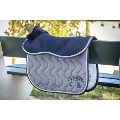 PÉNÉLOPE Pénélope Zadeldekje Classique Springen Lichtgrijs/Navy Full - Afbeelding 2