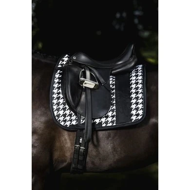 Eskadron Zadeldekje Big Square Glossy Dressuur Zwart/Creme/Dark Olive - Afbeelding 2