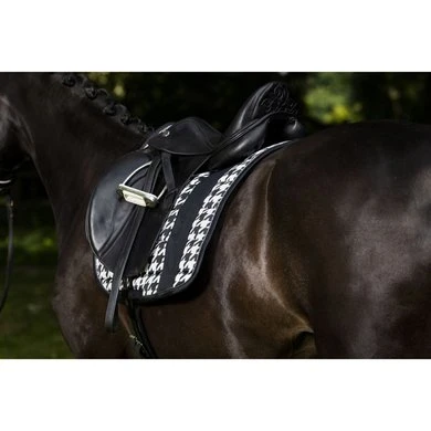 Eskadron Zadeldekje Big Square Glossy Dressuur Zwart/Creme/Dark Olive - Afbeelding 3