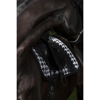 Eskadron Zadeldekje Big Square Glossy Dressuur Zwart/Creme/Dark Olive - Afbeelding 5