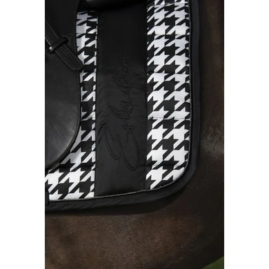 Eskadron Zadeldekje Big Square Glossy Dressuur Zwart/Creme/Dark Olive - Afbeelding 6