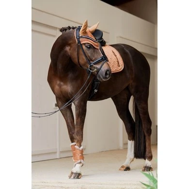 Eskadron Platinum Dressuurzadeldekje Highgloss Peacock Cognac - Afbeelding 3