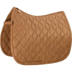 Eskadron Platinum Dressuurzadeldekje Metallic Faux Leather Cognac