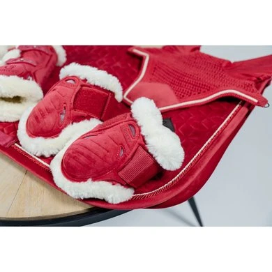 Kentucky Horsewear Kentucky Peesbeschermers Bamboo Elastic Velvet Vegan Bont Rood - Afbeelding 9