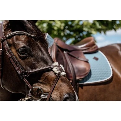 Kentucky Horsewear Kentucky Spring Zadeldekje Classic Leer Dusty Blue - Afbeelding 3