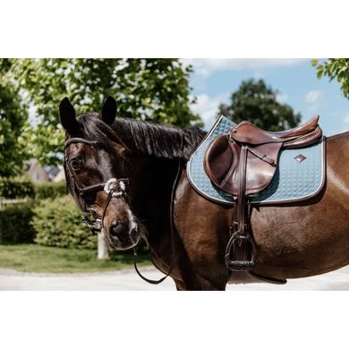 Kentucky Horsewear Kentucky Spring Zadeldekje Classic Leer Dusty Blue