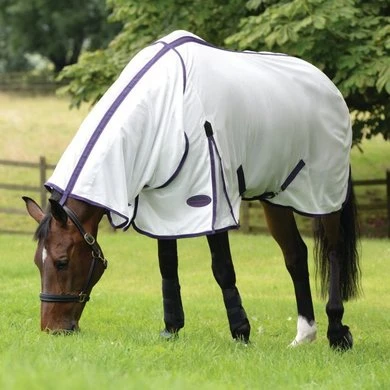 WeatherBeeta Vliegendeken Comfitec Essential Mesh Neck Wit/Paars/Zwart - Afbeelding 2