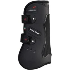 Zandona Peesbeschermers Carbon Air Velcro Tendon Zwart